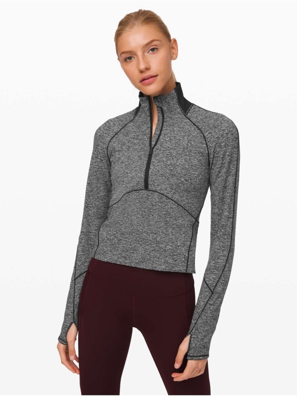 Lululemon Always Alert 1/2 Zip
Heathered Black size 4 pullover running